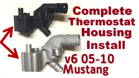 2006 mustang thermostat housing metalic|mustang thermostat housing replacement.